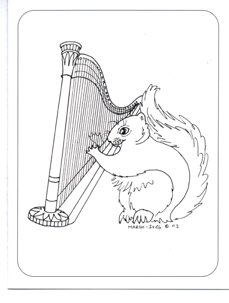 Squirrel with Harp